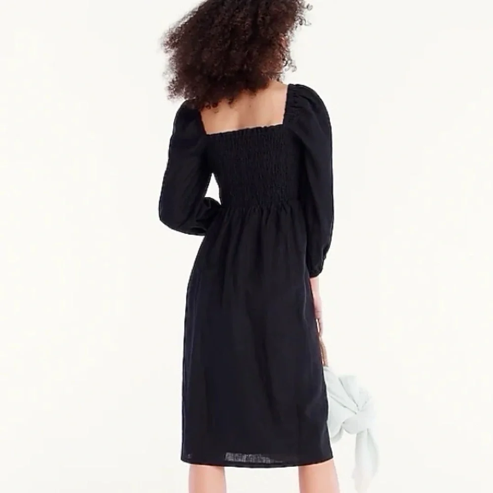 J.Crew Women’s Linen Daydream Midi Dress Black